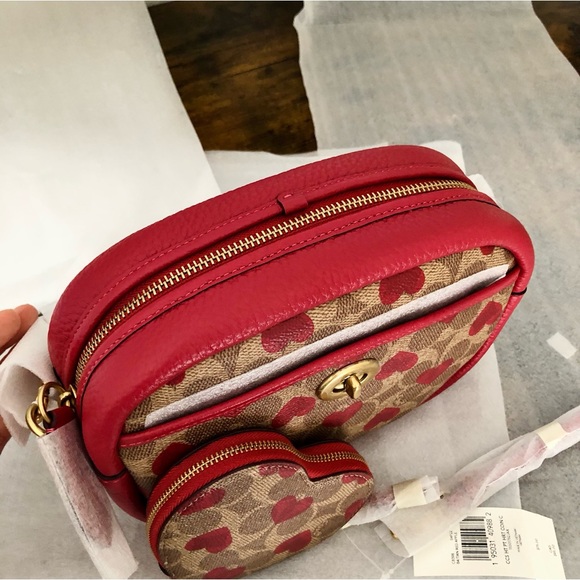 Coach Bags Coach Camera Bag Heart Shape Coin Case In Signature